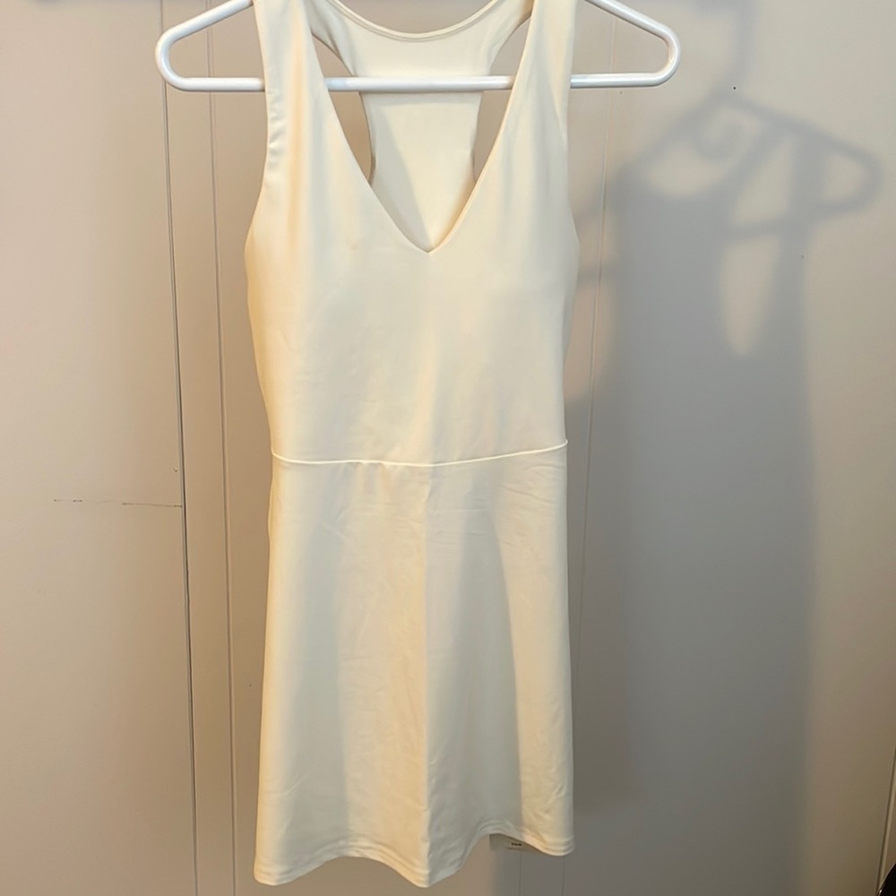 Fabletics On-The-Go Built-In Bra Dress - S/6 Egret NWT